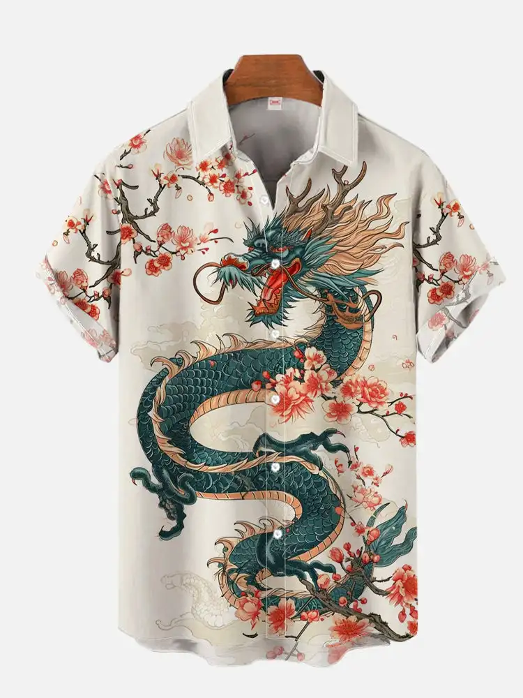 Men's Dragon Print Casual Beach Shirts 3D Printing Short Sleeve Button Up Hawaiian Shirts Streetwear Men's Vacation Shirt
Men's Dragon Print Casual Beach Shirts 3D Printing Short Sleeve Button Up Hawaiian Shirts Streetwear Men's Vacation Shirt