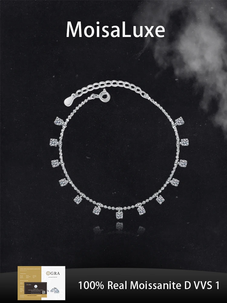 MoisaLuxe Official Store Moissanite Plata Sterling 925 Silver Luxury for Light Tassel Four-claw Bracelets for Women Jewelry
MoisaLuxe Official Store Moissanite Plata Sterling 925 Silver Luxury for Light Tassel Four-claw Bracelets for Women Jewelry