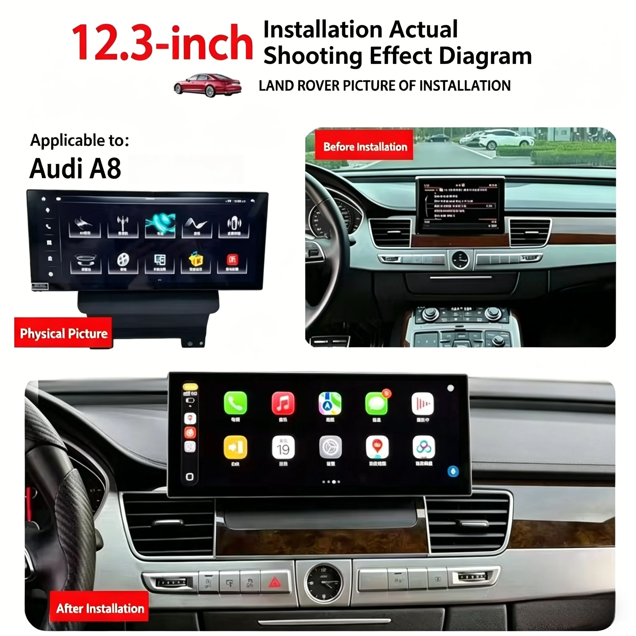 12.3 Inch 1920*720 For Audi A8 D3 D4 2011-2017 Carplay Android Car GPS Navigation Stereo Auto Multimedia Player 4G SIM Headunit
12.3 Inch 1920*720 For Audi A8 D3 D4 2011-2017 Carplay Android Car GPS Navigation Stereo Auto Multimedia Player 4G SIM Headunit