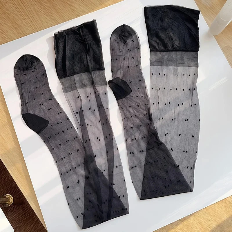 Polka Dot Thigh High Transparent Stockings Women Ultra-thin Nylon Medias Pole Dance Sexy Clubwear Foot Shaped Sheer Stockings
Polka Dot Thigh High Transparent Stockings Women Ultra-thin Nylon Medias Pole Dance Sexy Clubwear Foot Shaped Sheer Stockings