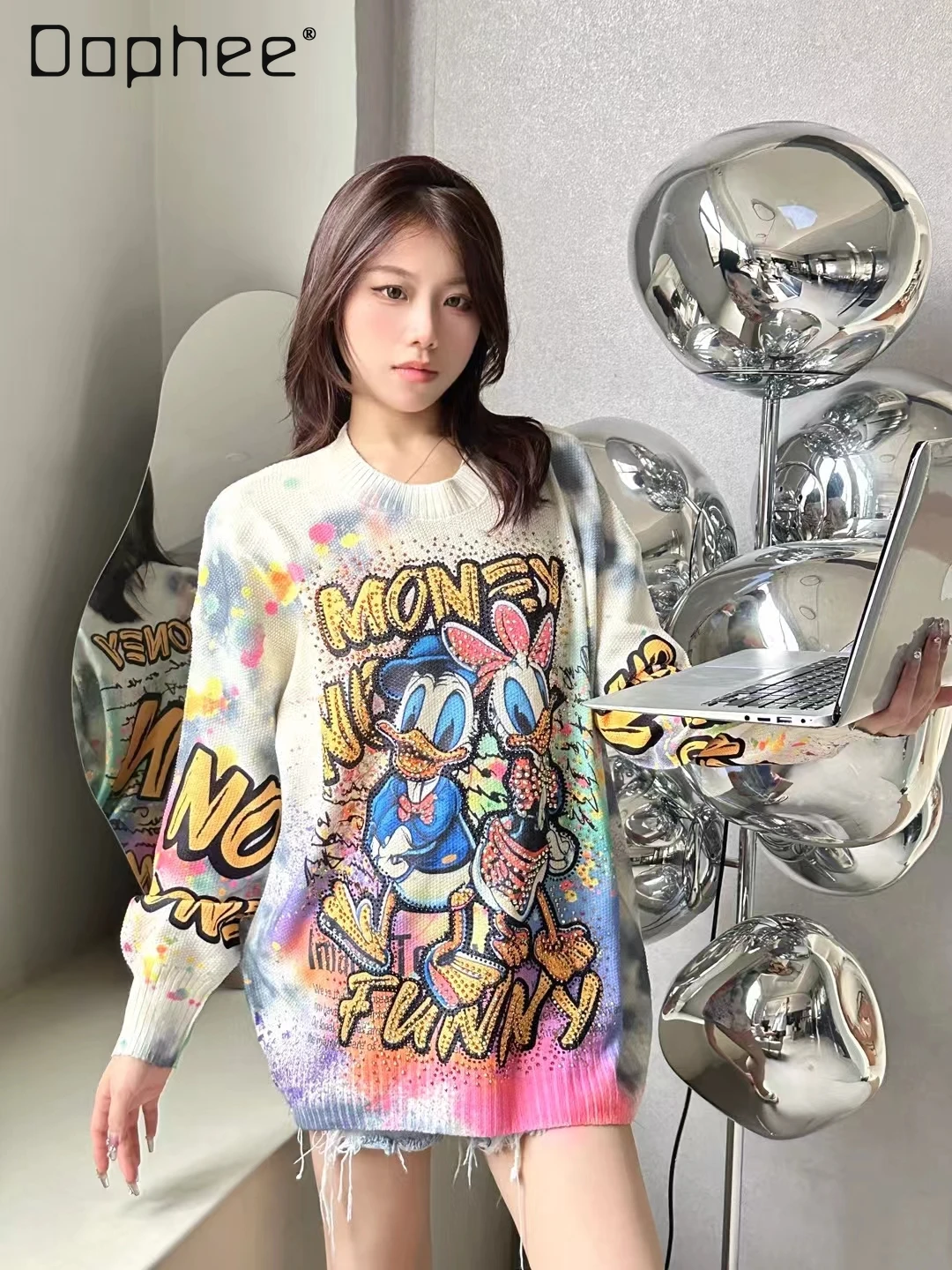 Crew Neck Loose Sweater Women's European Goods Trendy Brand Fashion Autumn and Winter New Hot Diamond Heavy Industry Top
Crew Neck Loose Sweater Women's European Goods Trendy Brand Fashion Autumn and Winter New Hot Diamond Heavy Industry Top