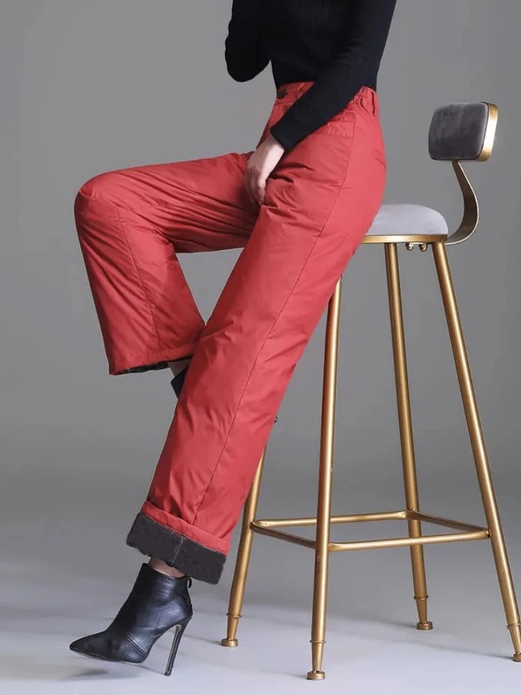 Winter High Waist Down Cotton Wide Leg Pants Women Causal Thicken Fluffy Baggy Pantalones Snow Warm Windproof Straight Spodnie
Winter High Waist Down Cotton Wide Leg Pants Women Causal Thicken Fluffy Baggy Pantalones Snow Warm Windproof Straight Spodnie