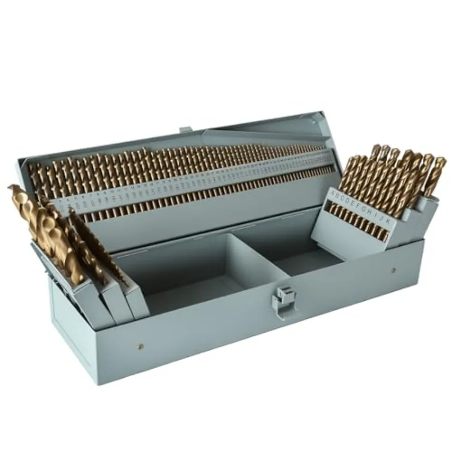 Cobalt Drill Bit Set- 1 High Speed Steel Twist Jobber Length for Hardened Metal, Stainl Steel, Cast Iron and Wood Plastic with
Cobalt Drill Bit Set- 1 High Speed Steel Twist Jobber Length for Hardened Metal, Stainl Steel, Cast Iron and Wood Plastic with