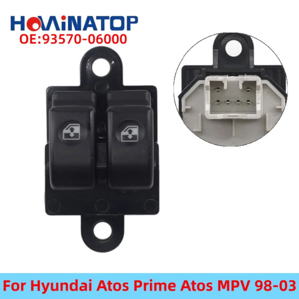 HOWINATOP 93570-06000 6Pin Dual Button Power Window Switch For Hyundai Atos Prime Atos MPV 1998-2003 Direct OEM Replacement
HOWINATOP 93570-06000 6Pin Dual Button Power Window Switch For Hyundai Atos Prime Atos MPV 1998-2003 Direct OEM Replacement