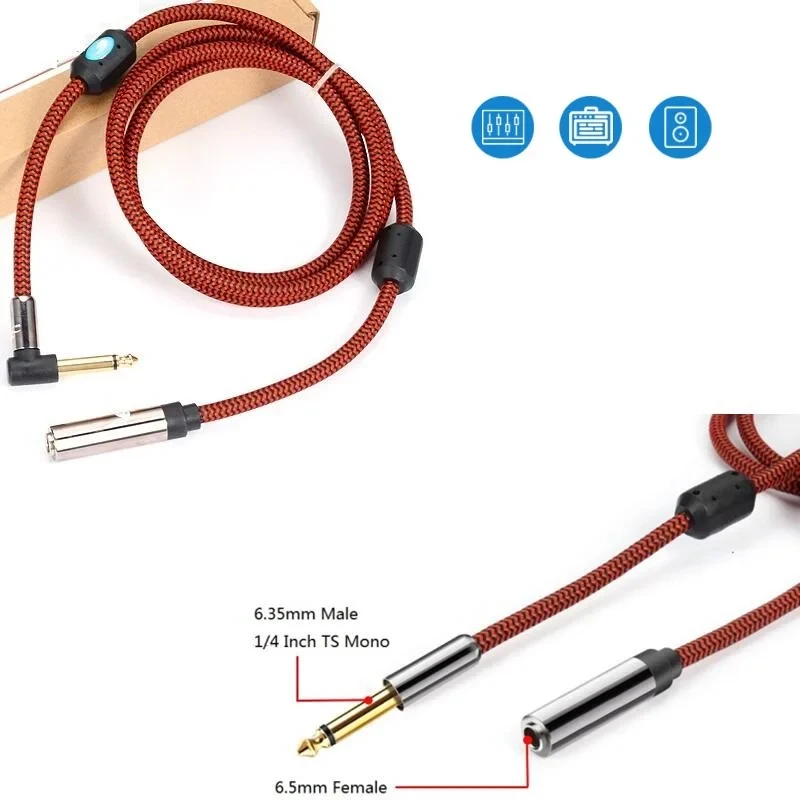 1/4 Inch TS Mono 6.35mm Male to Female Audio Cable for Mixer Guitar Amplifier Microphone, OFC Copper Shielded Extension Cord
1/4 Inch TS Mono 6.35mm Male to Female Audio Cable for Mixer Guitar Amplifier Microphone, OFC Copper Shielded Extension Cord
