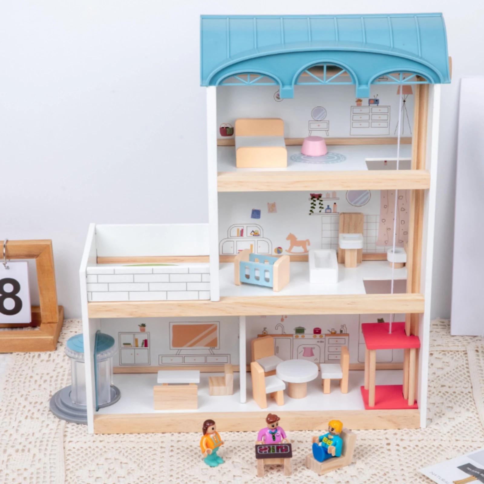 Three-Story Dollhouse DIY Wooden Dollhouse Household Toy Tabletop Size Easy to Assemble
Three-Story Dollhouse DIY Wooden Dollhouse Household Toy Tabletop Size Easy to Assemble