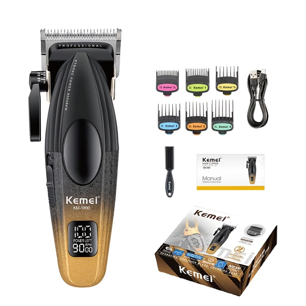 Kemei Professional Barber Hair Clippers Cordless Rechargeable Hair Cutting Machine Metal Body 9000RPM Hair Trimmer Electric Men
Kemei Professional Barber Hair Clippers Cordless Rechargeable Hair Cutting Machine Metal Body 9000RPM Hair Trimmer Electric Men