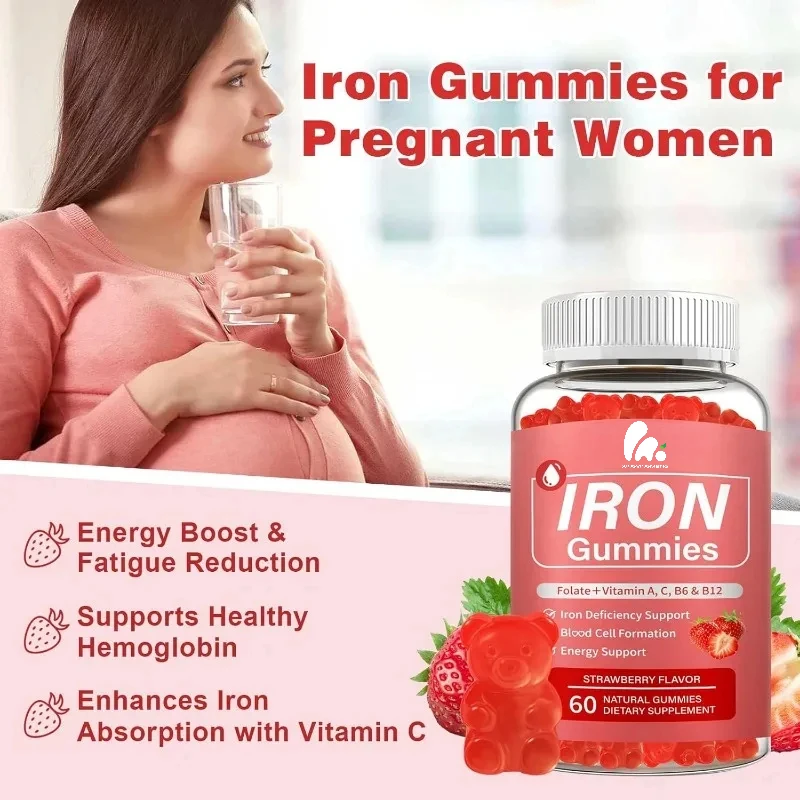 Male and female iron gummies, enhancing vitality, containing iron, folate, vitamin C, 60 gummies
Male and female iron gummies, enhancing vitality, containing iron, folate, vitamin C, 60 gummies