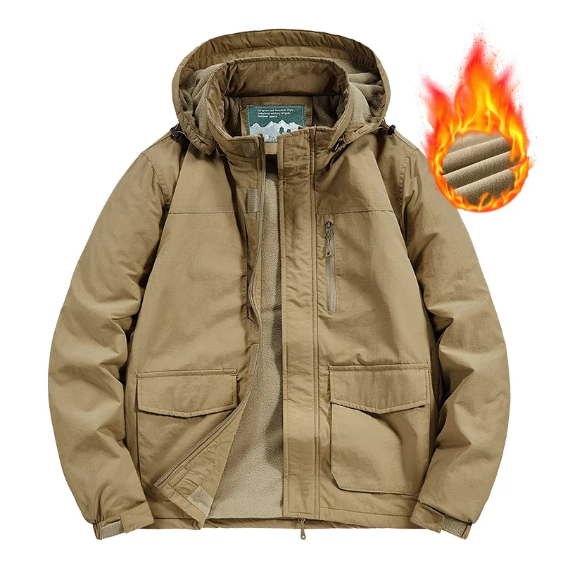 Мужская удобная однотонная куртка со съемным капюшоном, пальто, мужские уличные зимние флисовые тактические куртки, флисовая теплая куртка для пешего туризма
Мужская удобная однотонная куртка со съемным капюшоном, пальто, мужские уличные зимние флисовые тактические куртки, флисовая теплая куртка для пешего туризма