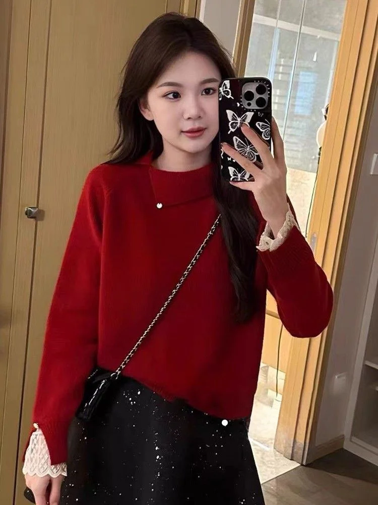 Дизайнерский асимметричный свитер с кружевными вставками и длинными рукавами, женский, весенняя новинка, эксклюзивный дышащий топ
Дизайнерский асимметричный свитер с кружевными вставками и длинными рукавами, женский, весенняя новинка, эксклюзивный дышащий топ