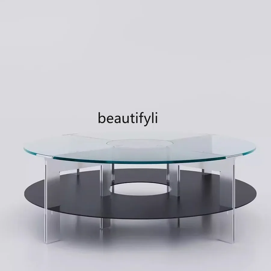 xx1Creative glass coffee table living room home, light luxury high-end sense round Italian minimalist coffee table
xx1Creative glass coffee table living room home, light luxury high-end sense round Italian minimalist coffee table