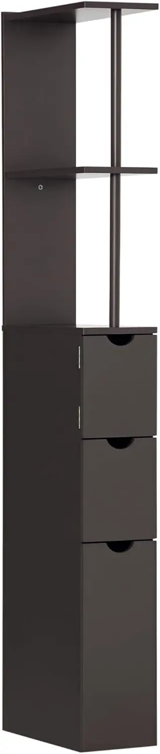 54" Tall Bathroom Storage Cabinet, Freestanding Linen Tower with Shelves and Drawers, Narrow Side Organizer
54" Tall Bathroom Storage Cabinet, Freestanding Linen Tower with Shelves and Drawers, Narrow Side Organizer