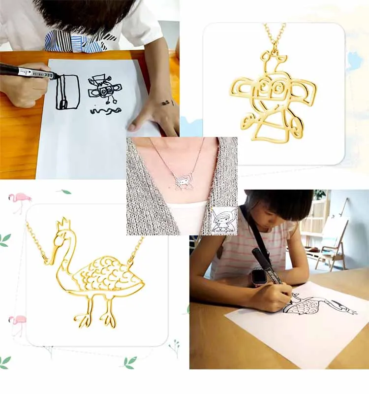 Custom Kids Drawing Stainless Steel Necklace Personalized Children's Artwork Pendant Jewelry Mother's Day Gift Women's Necklace
Custom Kids Drawing Stainless Steel Necklace Personalized Children's Artwork Pendant Jewelry Mother's Day Gift Women's Necklace