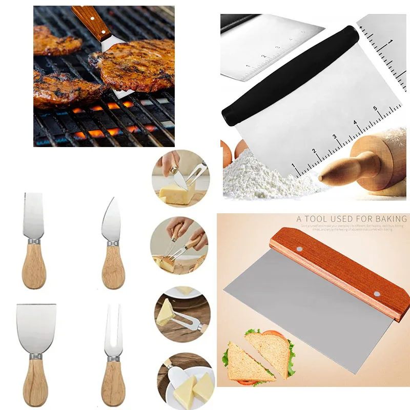 Baking Scraper and Cheese Knife with Wooden Handles Multi Purpose Dough Cutter Chopper for Baking Grilling and Food Preparation
Baking Scraper and Cheese Knife with Wooden Handles Multi Purpose Dough Cutter Chopper for Baking Grilling and Food Preparation