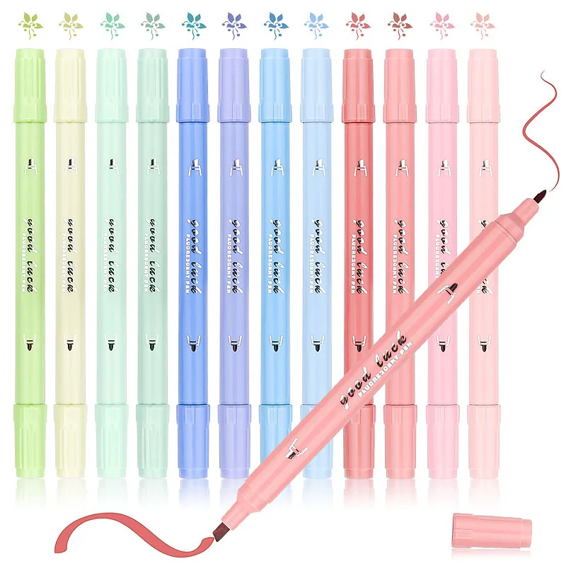 New 4Pcs/Set Double Head Fluorescent Highlighter Markers Pastel Drawing Pen for Student School Office Supplies Cute Stationery
New 4Pcs/Set Double Head Fluorescent Highlighter Markers Pastel Drawing Pen for Student School Office Supplies Cute Stationery