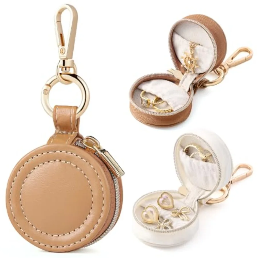 2 Pcs Portable Jewelry Ring Holder Boxs with Keychain, Small Jewelry Travel Sports Ring Keeper Case Earring Stud Necklace Stora
2 Pcs Portable Jewelry Ring Holder Boxs with Keychain, Small Jewelry Travel Sports Ring Keeper Case Earring Stud Necklace Stora