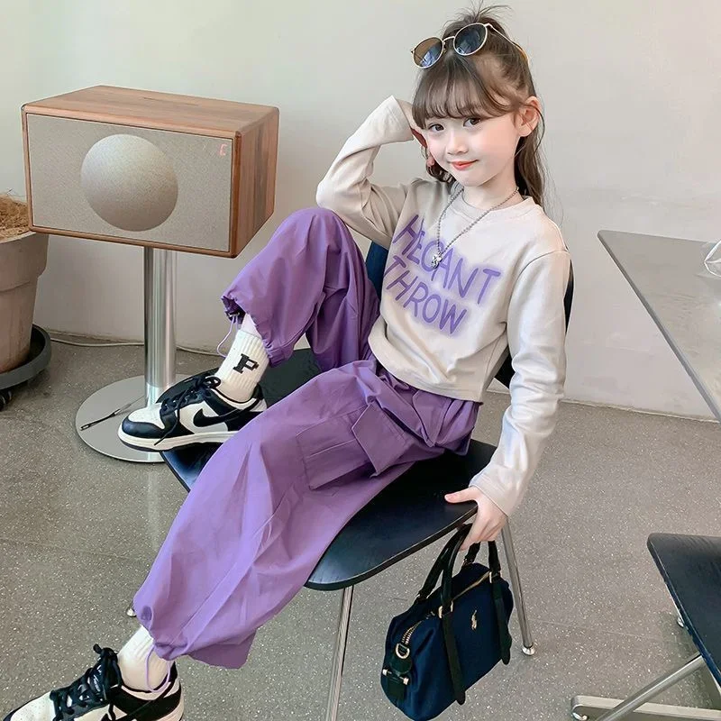 Girls Casual Sets 2024 Spring Autumn Fashion Suits Kids Print Vintage Streetwear Outfits Children Letter Top+Cargo Pants 2Pcs
Girls Casual Sets 2024 Spring Autumn Fashion Suits Kids Print Vintage Streetwear Outfits Children Letter Top+Cargo Pants 2Pcs