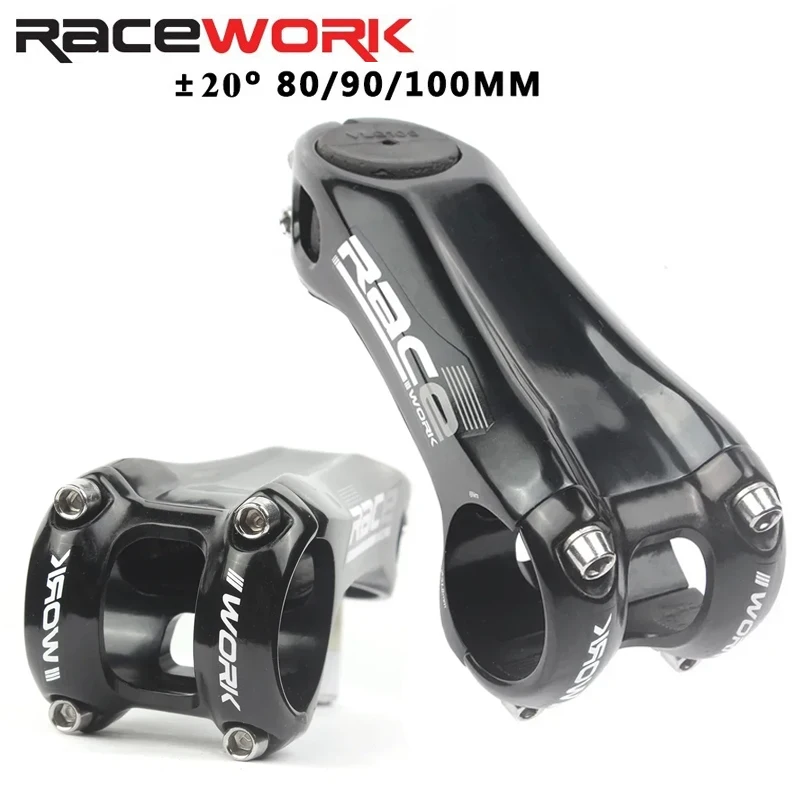 RACEWORK Road and Mountain Bike Stem Riser - 31.8mm, -20 Degrees, 80/90/100mm Handlebar Length, Bike Parts
RACEWORK Road and Mountain Bike Stem Riser - 31.8mm, -20 Degrees, 80/90/100mm Handlebar Length, Bike Parts