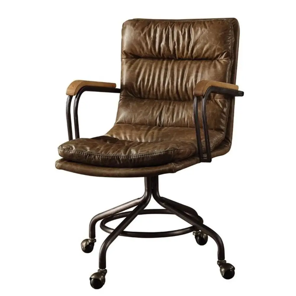 Hedia Leather Swivel Office Chair in Vintage Brown
Hedia Leather Swivel Office Chair in Vintage Brown