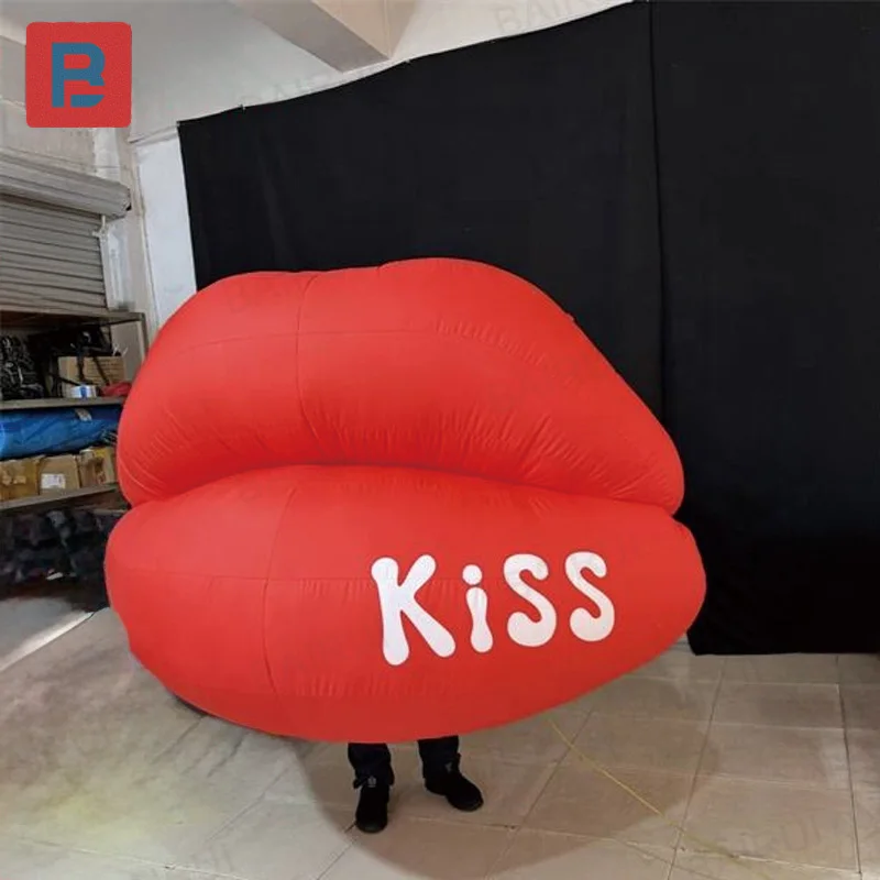 Inflatable red lips with a blower, custom-made inflatable lips for stage, bar and festival decorations
Inflatable red lips with a blower, custom-made inflatable lips for stage, bar and festival decorations