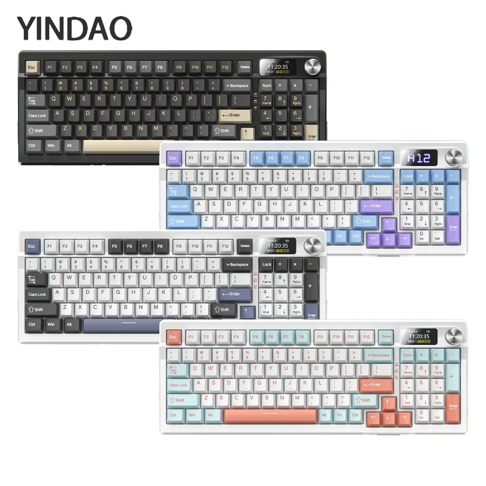 YINDIAO Y95 Tri Mode Mechanical Keyboard Multifunctional Knob Hot Swap RGB 98 Layout Gasket Customized Esport Gaming Keyboard
YINDIAO Y95 Tri Mode Mechanical Keyboard Multifunctional Knob Hot Swap RGB 98 Layout Gasket Customized Esport Gaming Keyboard