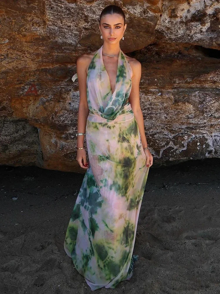 CPSYMYM Backless Print Halter 2 Peice Set Woman Summer Swinging-Collar Bandage Tank+Mesh Ruffles Tie-Dye Skirt Matching Suit
CPSYMYM Backless Print Halter 2 Peice Set Woman Summer Swinging-Collar Bandage Tank+Mesh Ruffles Tie-Dye Skirt Matching Suit