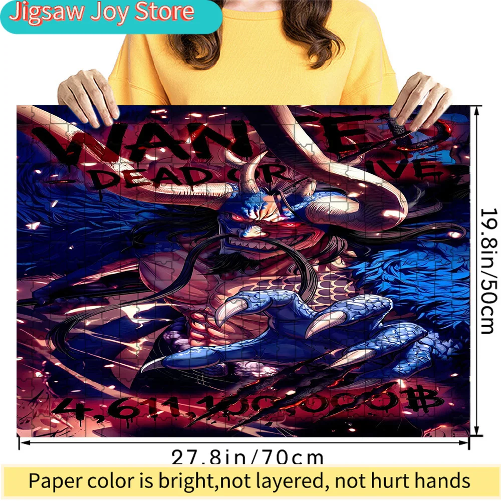 Пазл-головоломка One Piece: Кайдо в гибридной форме (плакат с розыскным листом), яркий аниме-пазл с изображением пирата-зверя, высокое качество.
Пазл-головоломка One Piece: Кайдо в гибридной форме (плакат с розыскным листом), яркий аниме-пазл с изображением пирата-зверя, высокое качество.