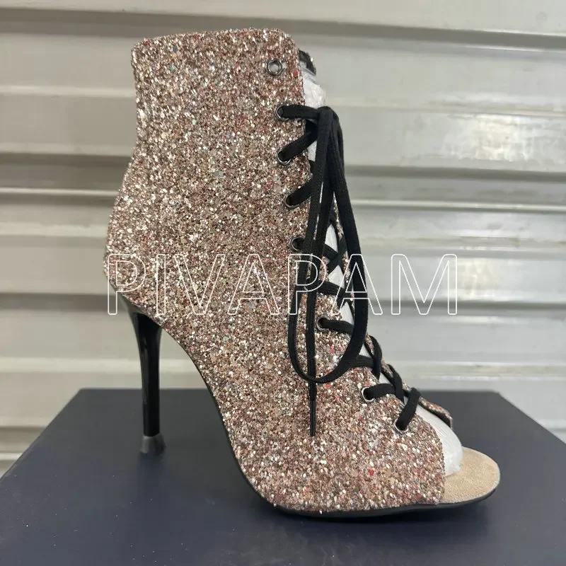 Womens Glitter Stilettos Heels Gold Dance Shoes Peep Toe Latin Jazz Shoes Ladies Party Boot Tango Salsa Ballroom Shoes
Womens Glitter Stilettos Heels Gold Dance Shoes Peep Toe Latin Jazz Shoes Ladies Party Boot Tango Salsa Ballroom Shoes
