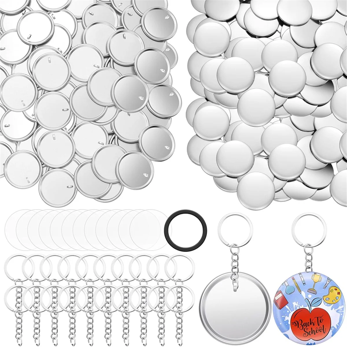 Button Making Keychain Supplies Metal Button Badge Set,Metal Shell, Plastic Film, Backing Parts, Button Machine Keychain
Button Making Keychain Supplies Metal Button Badge Set,Metal Shell, Plastic Film, Backing Parts, Button Machine Keychain