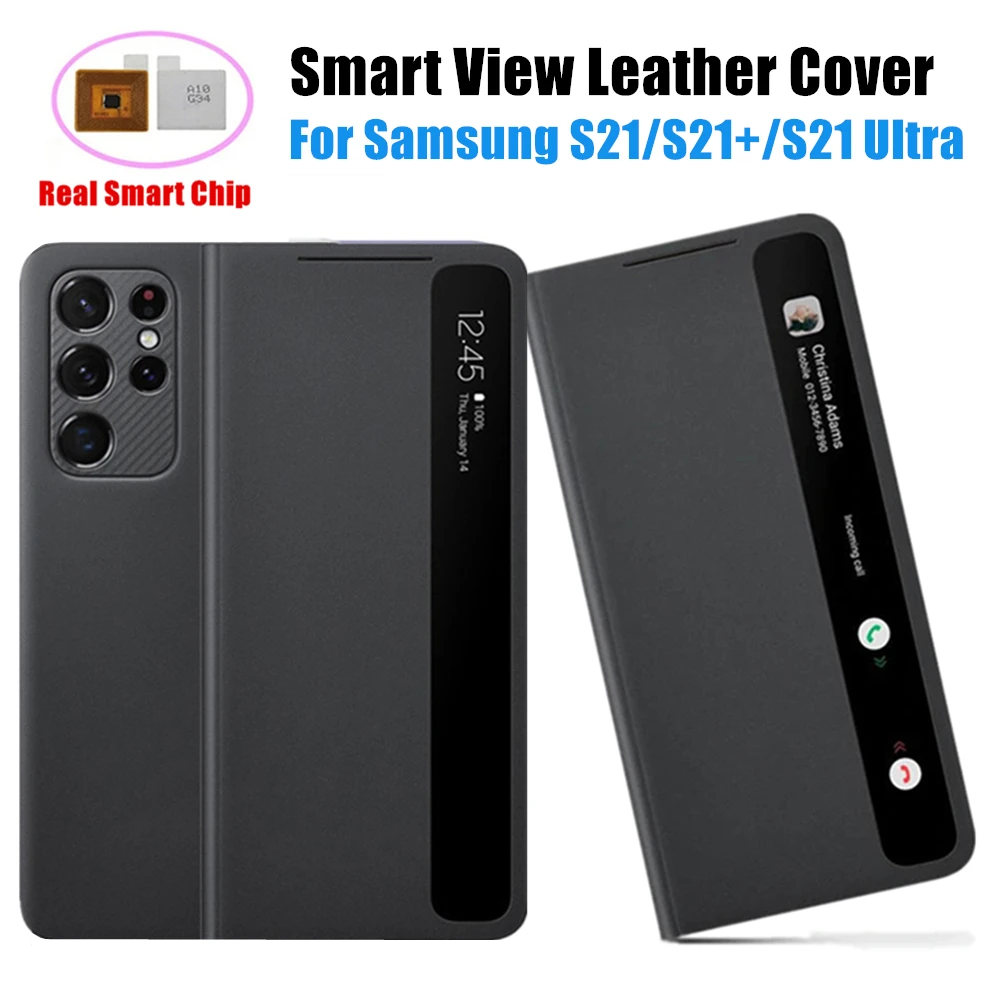 Интеллектуальный чехол-кошелек для Samsung Galaxy S21 Ultra S21 Plus S21 + с видом на окно, смарт-чип, откидной чехол для ответов на звонки, кожаные чехлы 
Интеллектуальный чехол-кошелек для Samsung Galaxy S21 Ultra S21 Plus S21 + с видом на окно, смарт-чип, откидной чехол для ответов на звонки, кожаные чехлы