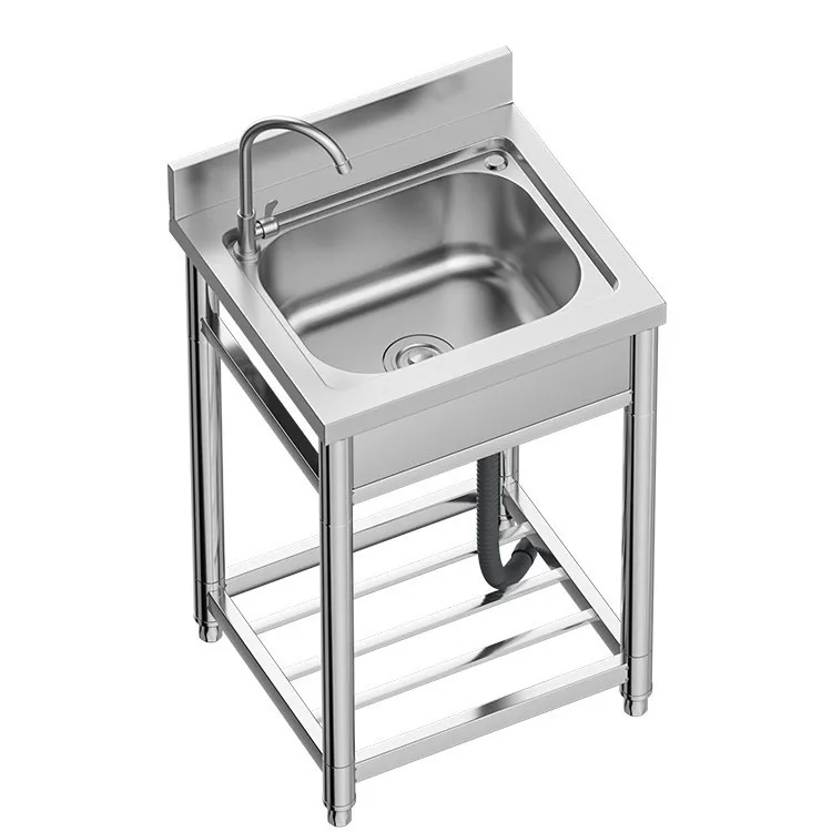 YJQ stainless steel sink single slot vegetable basin with bracket integrated countertop household single basin floor
YJQ stainless steel sink single slot vegetable basin with bracket integrated countertop household single basin floor