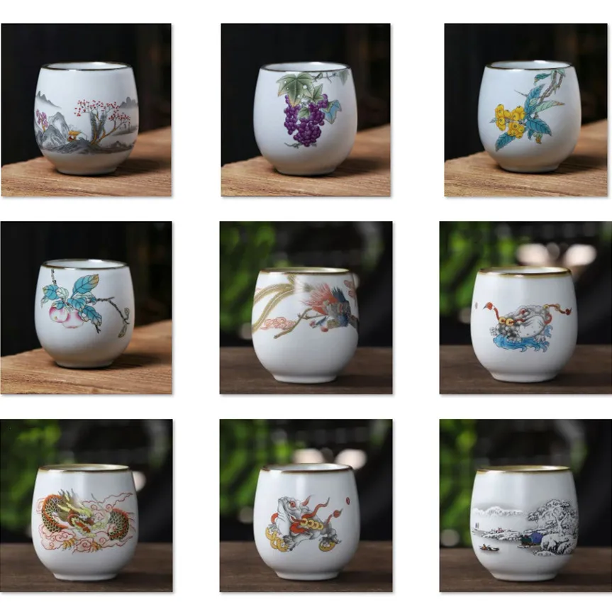 Chinese Tea Teacups, Creative Ceramic Teaware, Master Cup, Retro Ru Kiln Cracked Drinkware for Puer Tea, Wine, Household
Chinese Tea Teacups, Creative Ceramic Teaware, Master Cup, Retro Ru Kiln Cracked Drinkware for Puer Tea, Wine, Household