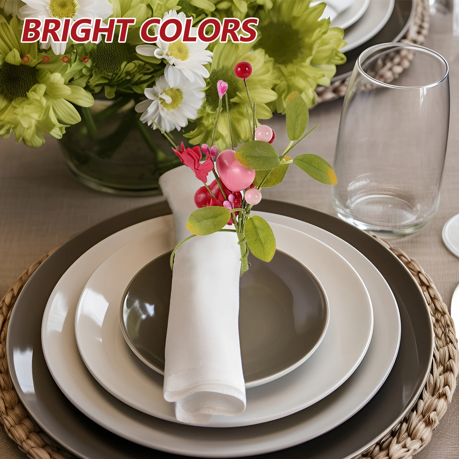 6Pcs Valentine Heart Napkin Rings Artificial Flower Napkin Holders Romantic Dinner Wedding Table Decoration Floral Buckles
6Pcs Valentine Heart Napkin Rings Artificial Flower Napkin Holders Romantic Dinner Wedding Table Decoration Floral Buckles