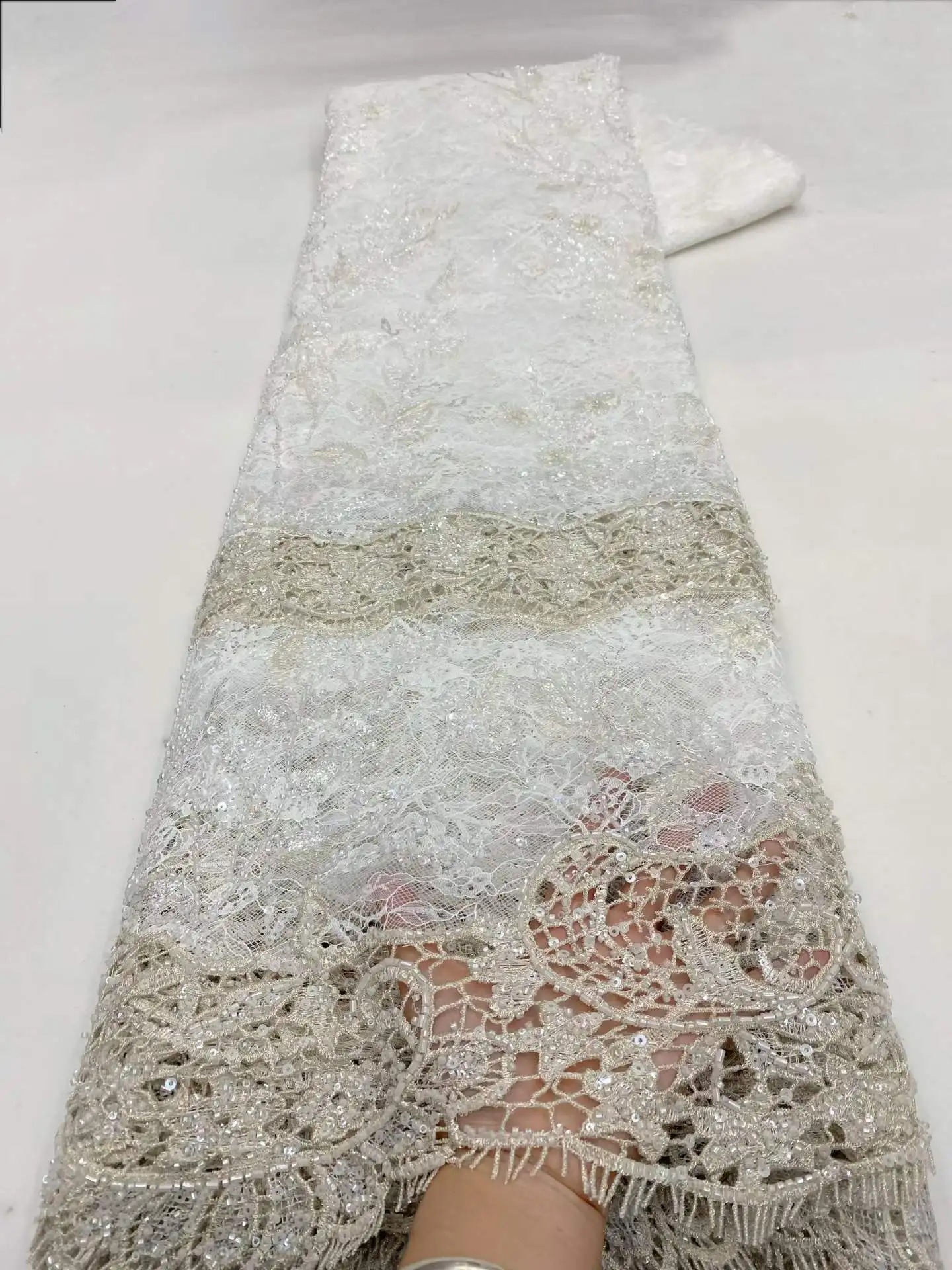 2026 High Quality African Sequins Tulle Embroidered Groom Lace Fabric Beaded Sequins Lace Fabric For Nigerian Wedding
2026 High Quality African Sequins Tulle Embroidered Groom Lace Fabric Beaded Sequins Lace Fabric For Nigerian Wedding