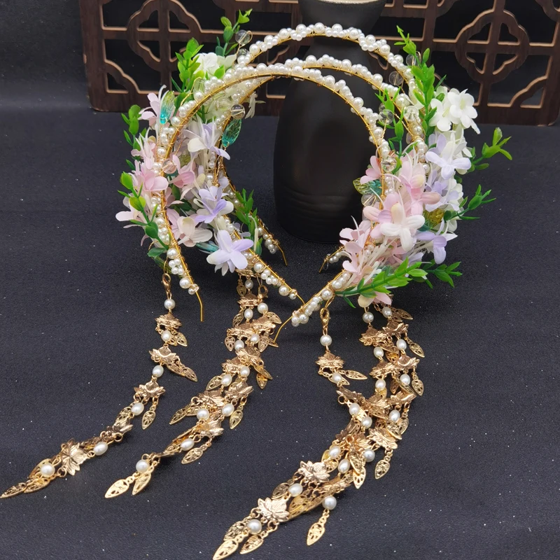 Женский обруч для волос Hanfu, милый обруч для волос в стиле ретро, аксессуар для волос с металлическими кисточками, украшение для волос для косплея, обруч для волос с цветком, головной убор невесты
Женский обруч для волос Hanfu, милый обруч для волос в стиле ретро, аксессуар для волос с металлическими кисточками, украшение для волос для косплея, обруч для волос с цветком, головной убор невесты