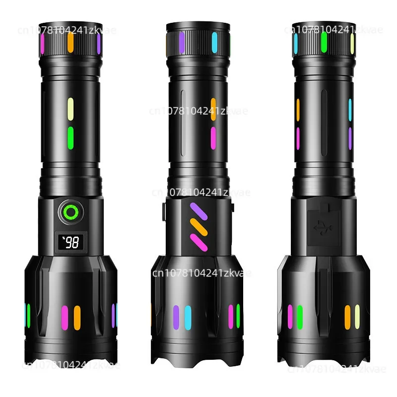 Strong Light Multi functional Flashlight Type-C Charging Fluorescent Bar Digital Electric Display White Laser Flashlight
Strong Light Multi functional Flashlight Type-C Charging Fluorescent Bar Digital Electric Display White Laser Flashlight