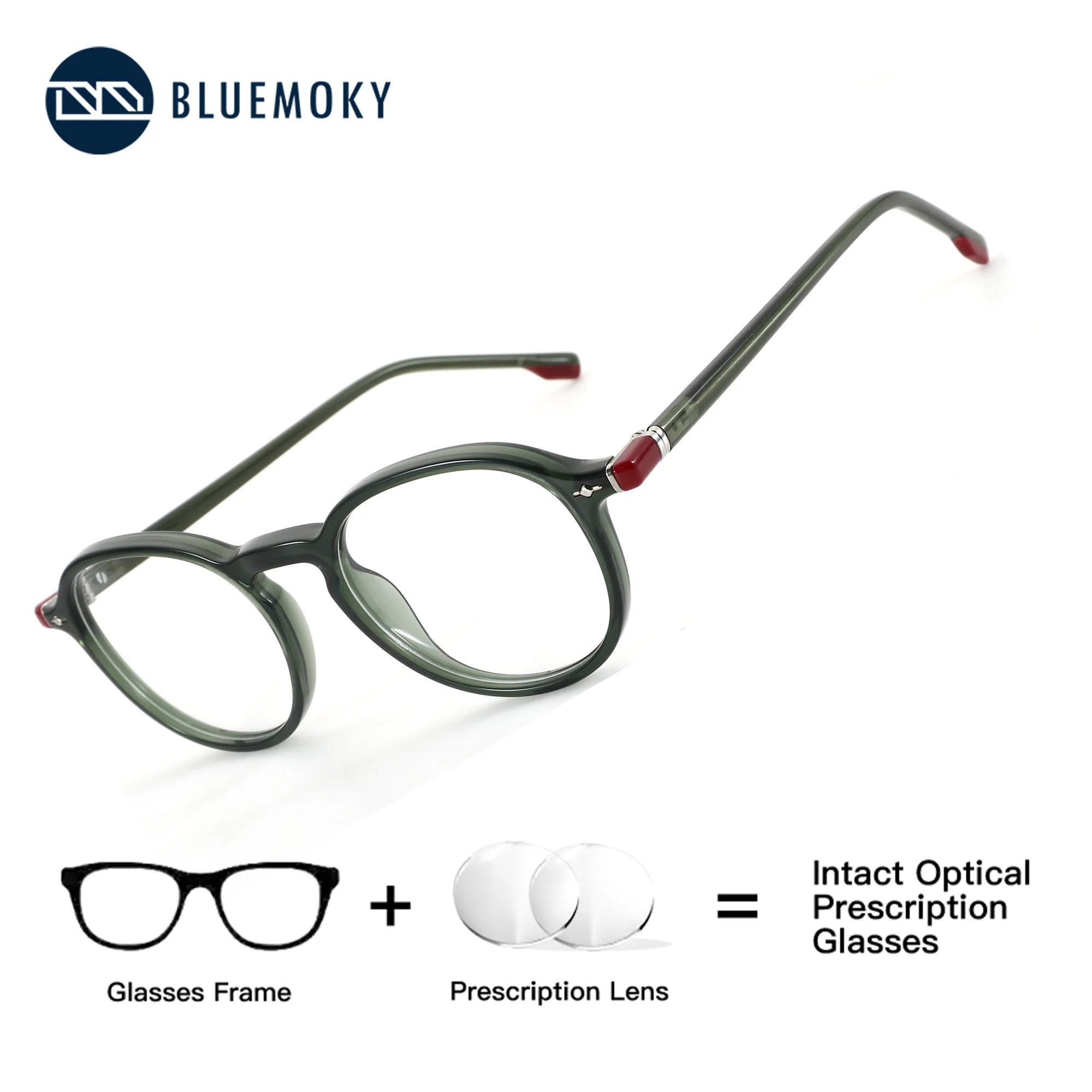 BLUEMOKY Acetate Round Prescription Glasses Men Women Photochromic Anti Blue Light Optical Eyeglasses Frame Myopia
BLUEMOKY Acetate Round Prescription Glasses Men Women Photochromic Anti Blue Light Optical Eyeglasses Frame Myopia
