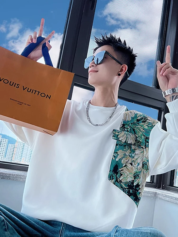 Men's Autumn Faion Sweatirt round Ne Long Sve No Cap Floral Patchwork Design High Weight Jaet Casual Loose Fit Cot...
Men's Autumn Faion Sweatirt round Ne Long Sve No Cap Floral Patchwork Design High Weight Jaet Casual Loose Fit Cot...