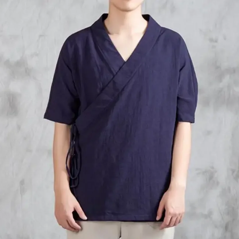 Plus size men Origin Tops Brand cotton linen shirts,casual v-neck belt short sleeve blouse Chinese style shirt
Plus size men Origin Tops Brand cotton linen shirts,casual v-neck belt short sleeve blouse Chinese style shirt