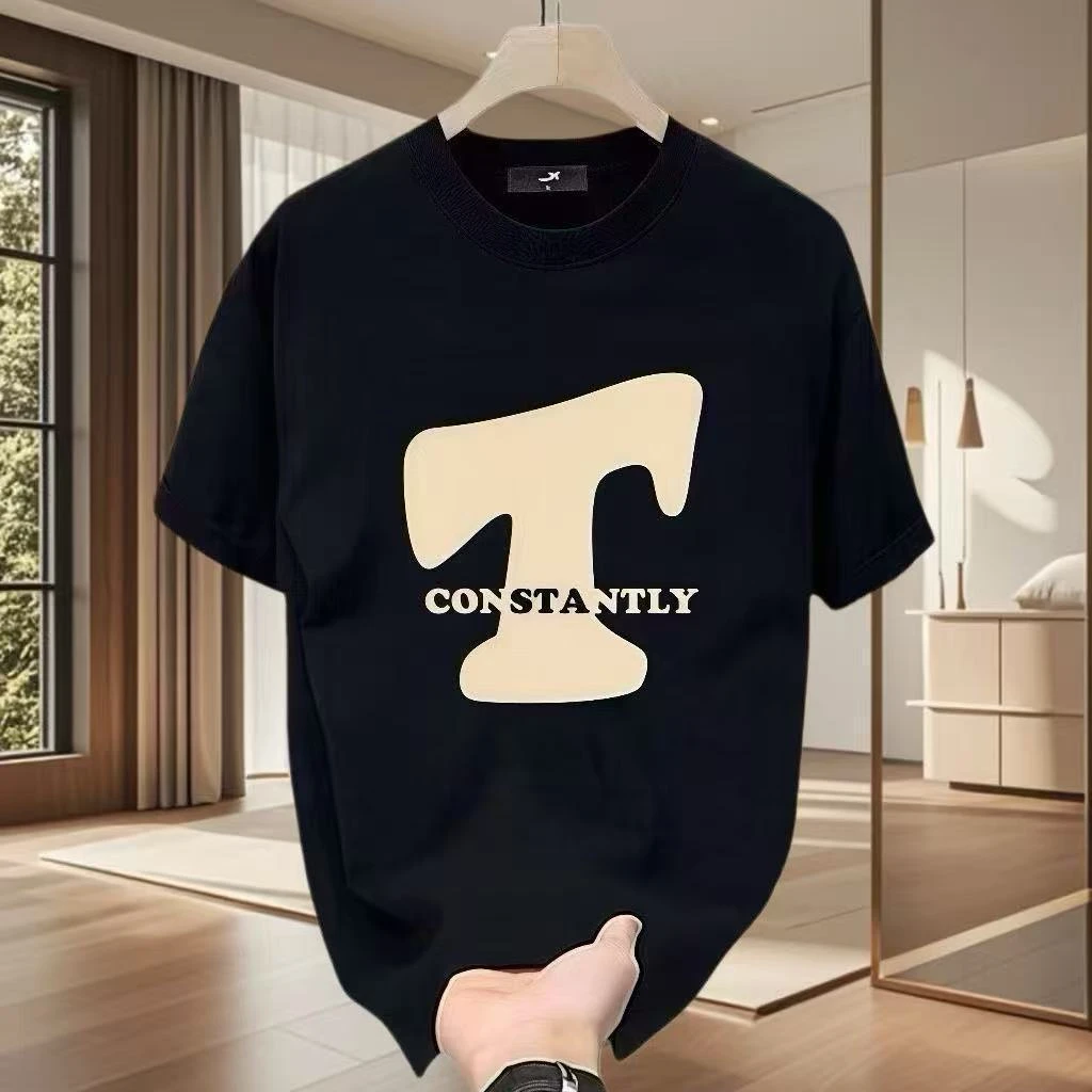 High-quality Men's Summer New Thick Pure Cotton T-shirt, with Printed Design, Stylish, Breathable, and Sweat-absorbing
High-quality Men's Summer New Thick Pure Cotton T-shirt, with Printed Design, Stylish, Breathable, and Sweat-absorbing