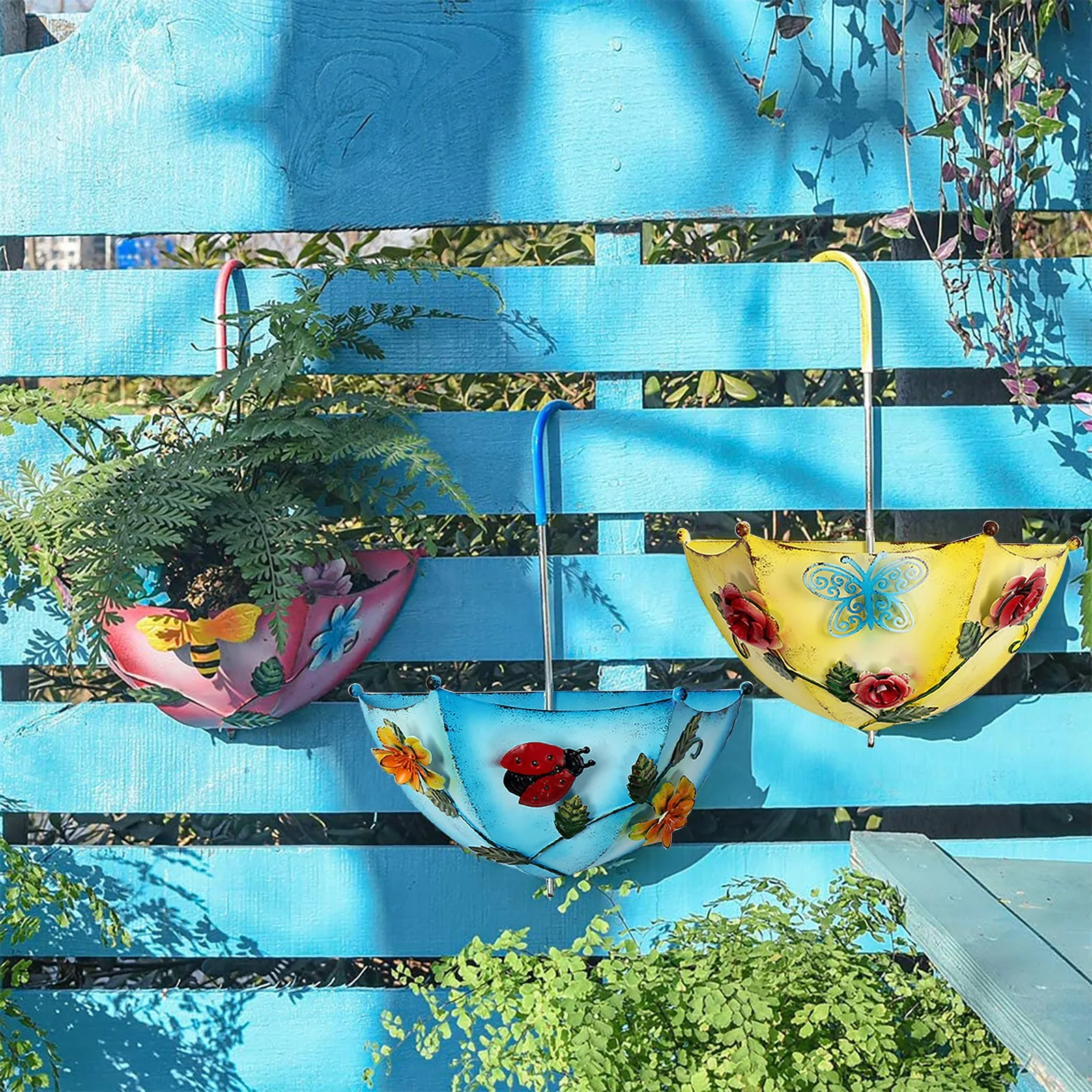 Creative Umbrella Hanging Flower Basket Iron Art Wall Mounted Succulent Plant Hanger Flower Pots Funny Outdoor Home Garden Decor
Creative Umbrella Hanging Flower Basket Iron Art Wall Mounted Succulent Plant Hanger Flower Pots Funny Outdoor Home Garden Decor