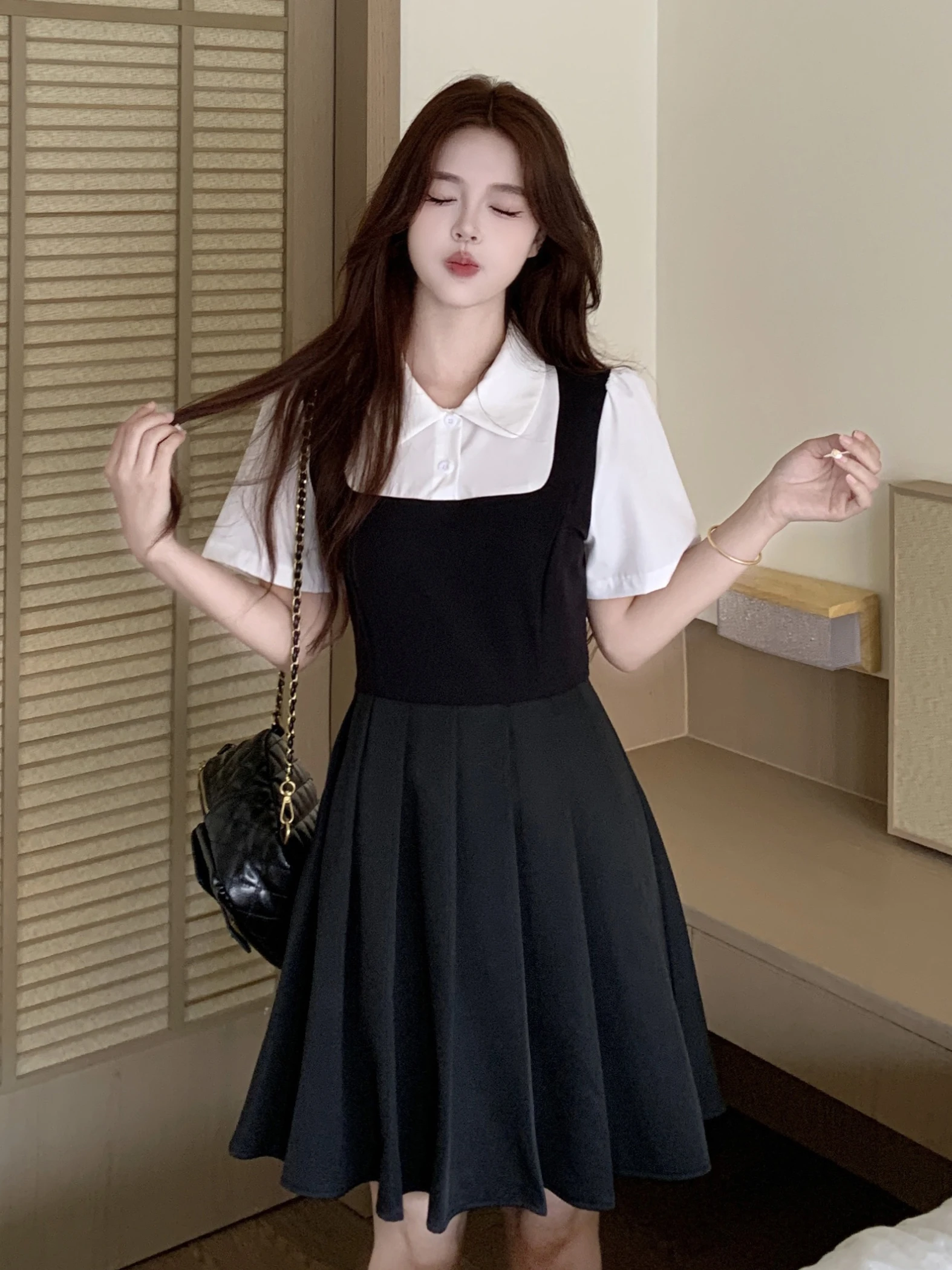 plus Size Academy Style Fake Two-Piece Dress Summer New Waist-Cinching Slimming Design Gored A-Line Short Skirt Women's Clothing
plus Size Academy Style Fake Two-Piece Dress Summer New Waist-Cinching Slimming Design Gored A-Line Short Skirt Women's Clothing