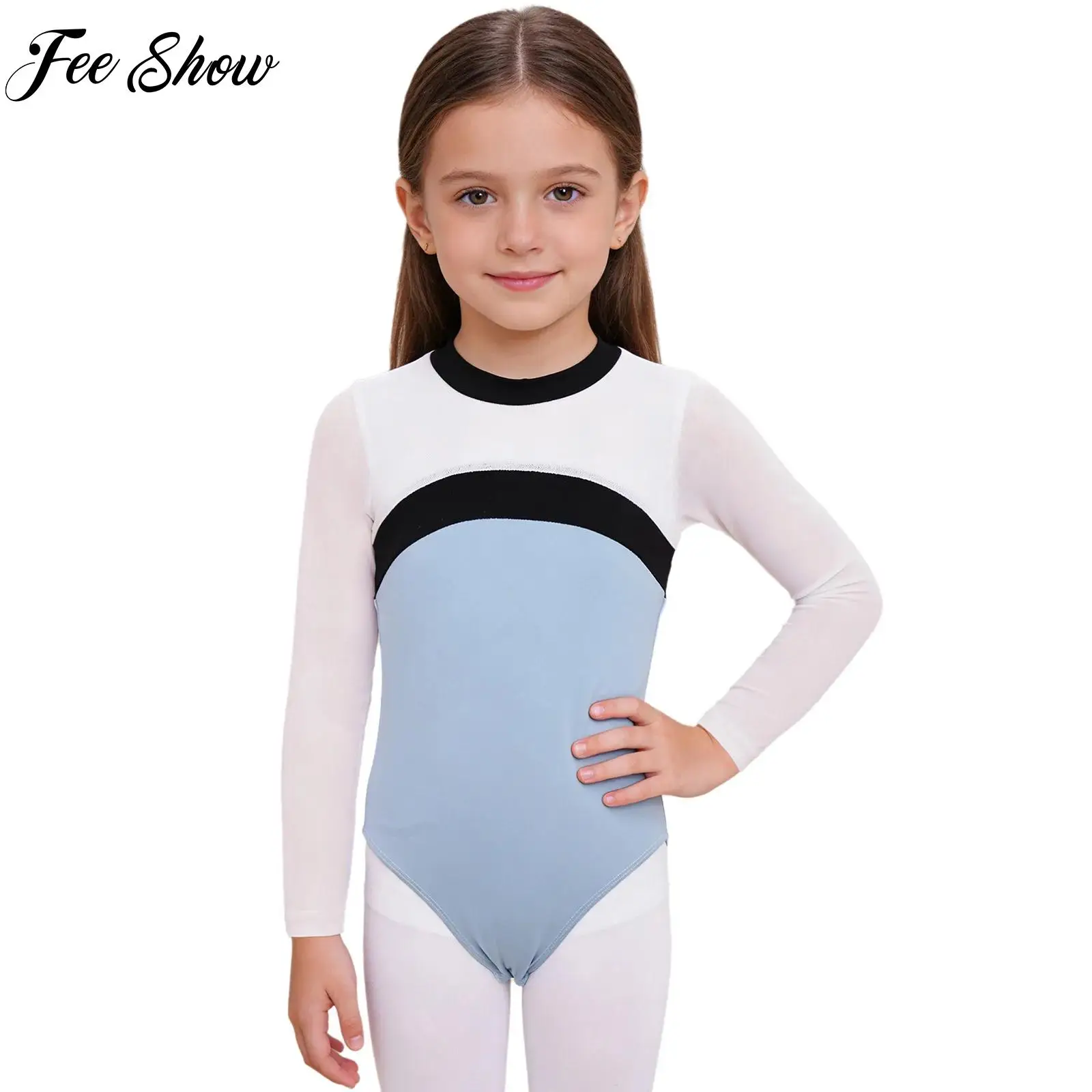 Kids Girls Ballet Gymnastics Performance Dance Leotard Sheer Long Sleeves Cutout Back Press Buttons Crotch Color Block Bodysuit
Kids Girls Ballet Gymnastics Performance Dance Leotard Sheer Long Sleeves Cutout Back Press Buttons Crotch Color Block Bodysuit
