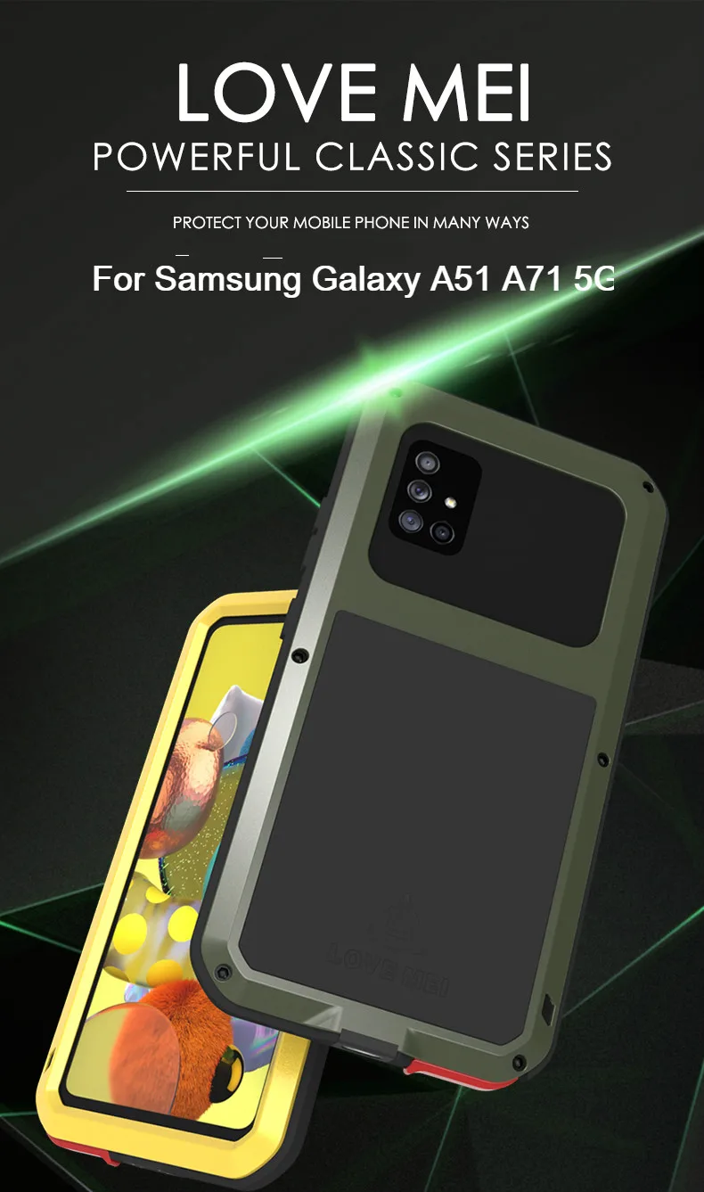 Чехол для Samsung Galaxy A51, A71, Оригинальный чехол для телефона LOVE MEI, мощный противоударный металлический армированный водонепроницаемый чехол для телефона Galaxy A71, A51
Чехол для Samsung Galaxy A51, A71, Оригинальный чехол для телефона LOVE MEI, мощный противоударный металлический армированный водонепроницаемый чехол для телефона Galaxy A71, A51