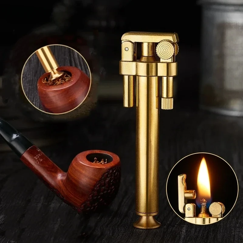 New Detachable Pipe Lighter With Permanent Cotton Core Pure Copper Kerosene Windproof Grinding Wheel Vintage Torch Lighters
New Detachable Pipe Lighter With Permanent Cotton Core Pure Copper Kerosene Windproof Grinding Wheel Vintage Torch Lighters