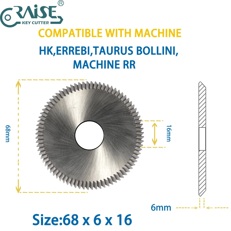 Фреза 68x6x16 Пильное полотно для машин для резки ключей TAURUS BOLLINI HK ERREBI
Фреза 68x6x16 Пильное полотно для машин для резки ключей TAURUS BOLLINI HK ERREBI