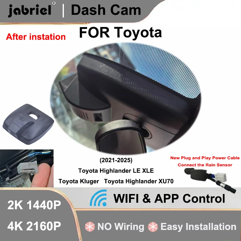 Jabriel For Toyota Highlander XU70 LE XLE for Toyota Kluger 2021 2022 2023 2024 Dash Cam 2K 4K Wifi Plug and Play Video Recorder
Jabriel For Toyota Highlander XU70 LE XLE for Toyota Kluger 2021 2022 2023 2024 Dash Cam 2K 4K Wifi Plug and Play Video Recorder