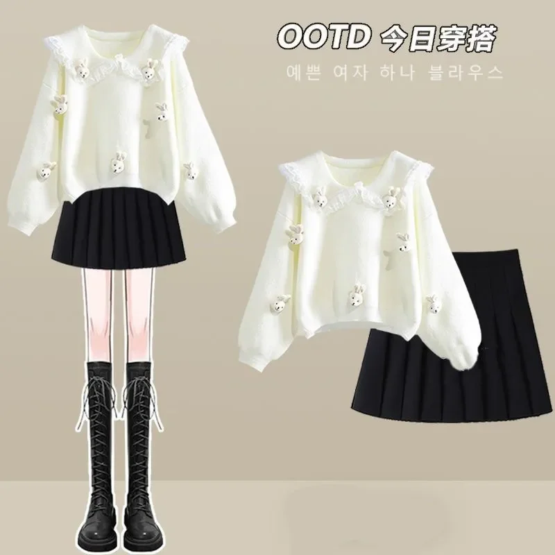 Autumn and Winter Suit Women's 2025 New College Style Doll Collar Knitted Sweater with Pleated Skirt Two-piece Set
Autumn and Winter Suit Women's 2025 New College Style Doll Collar Knitted Sweater with Pleated Skirt Two-piece Set