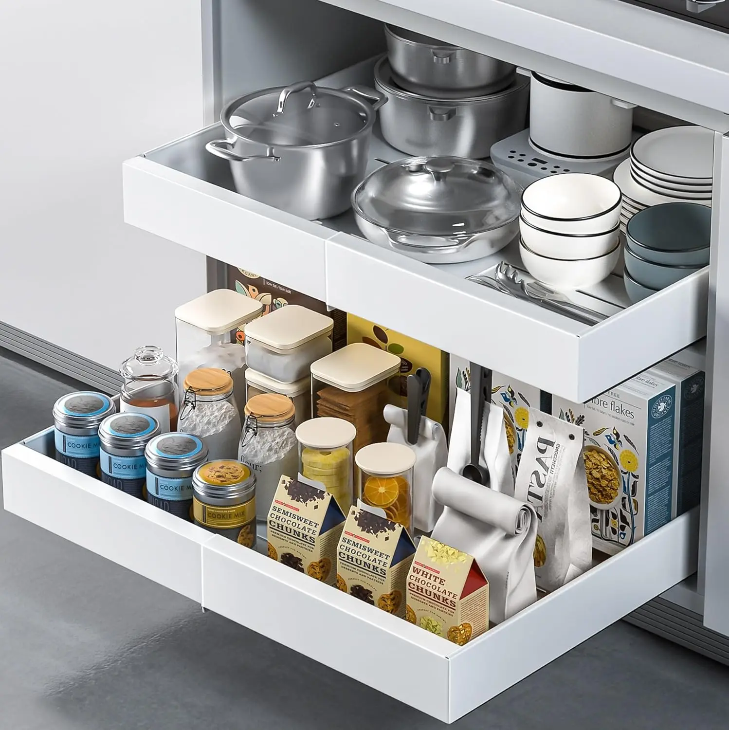 2Pack Expandable Pull Out Cabinet Organizer 21" Deep, Peel And Stick Slide Out Drawers for Cabinet Adjustable Width 12.1"-20.45"
2Pack Expandable Pull Out Cabinet Organizer 21" Deep, Peel And Stick Slide Out Drawers for Cabinet Adjustable Width 12.1"-20.45"
