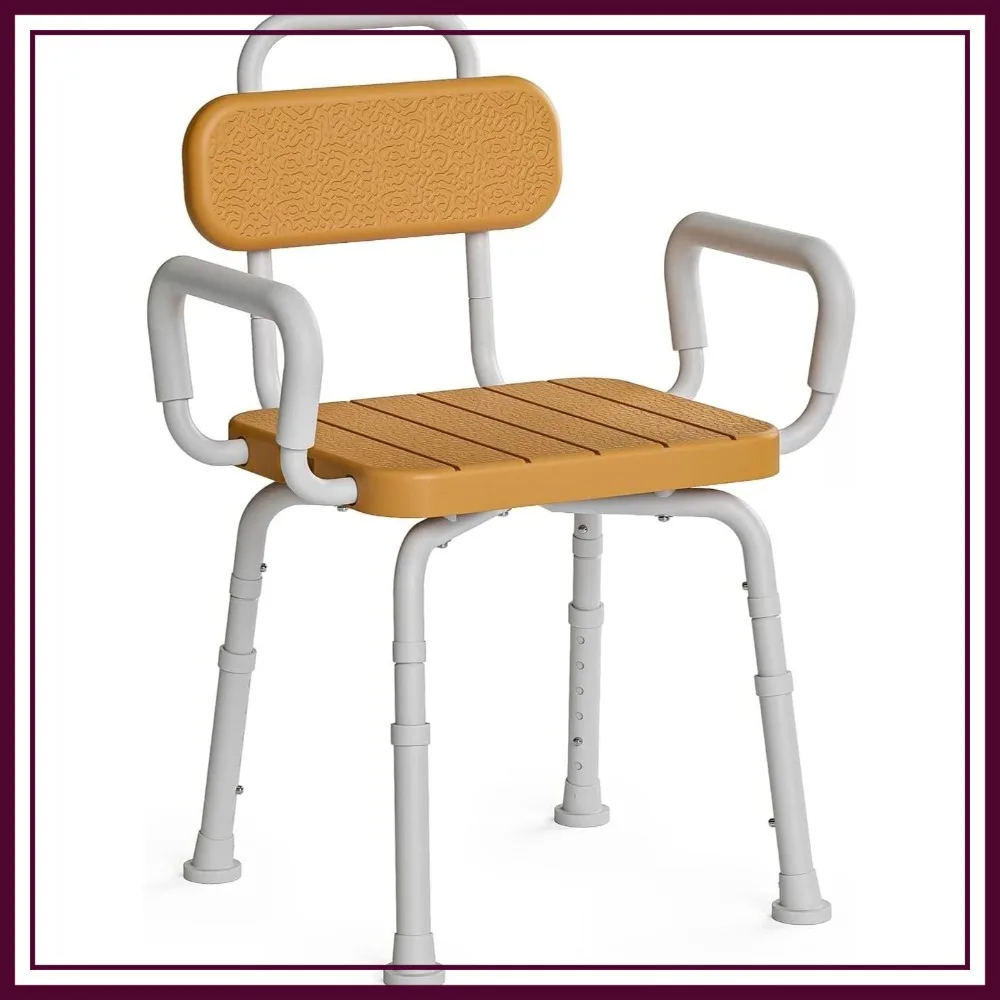 360° Swivel Shower Chair with Removable Arms, Adjustable Height Bath Stool for Seniors, Disabled, Brown
360° Swivel Shower Chair with Removable Arms, Adjustable Height Bath Stool for Seniors, Disabled, Brown